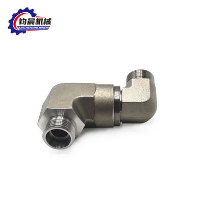Acier au carbone hydraulique 90 degrés coude avec connexion de bride et joint de tuyau à fil