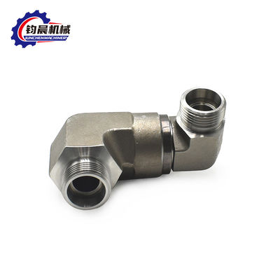 Acier au carbone hydraulique 90 degrés coude avec connexion de bride et joint de tuyau à fil