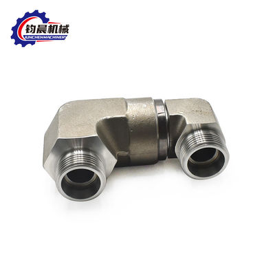 Acier au carbone hydraulique 90 degrés coude avec connexion de bride et joint de tuyau à fil